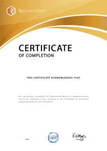 Beauty of supplementation course certificate